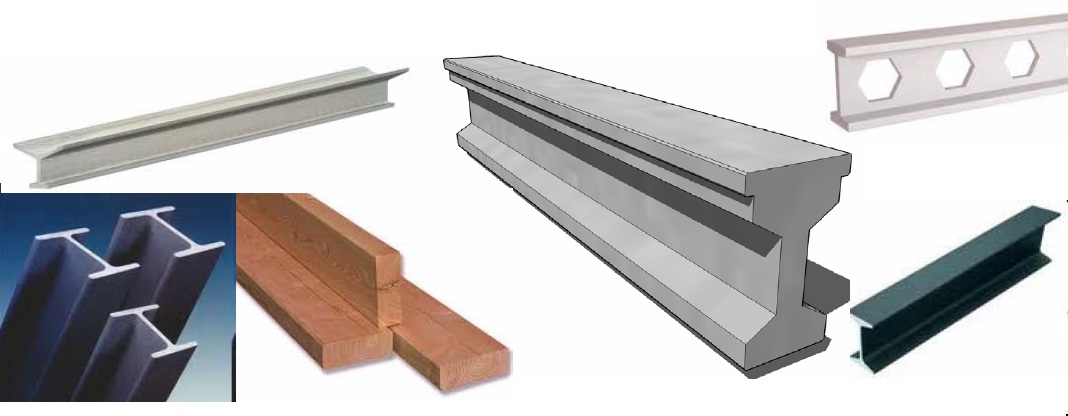 Composici&oacute;n con dibujos de diferentes tipos de vigas.